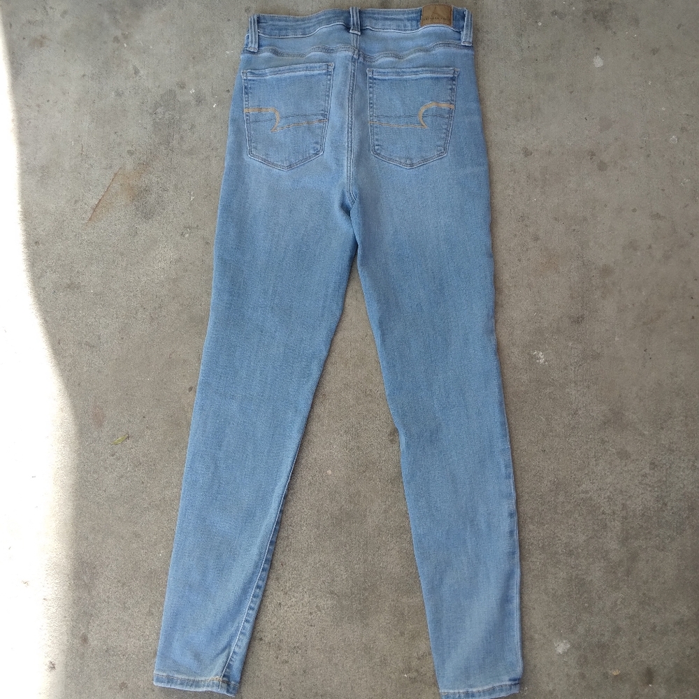 American Eagle Light Blue High Rise Next Level Stretch Skinny Jeans - Picture 2 of 5